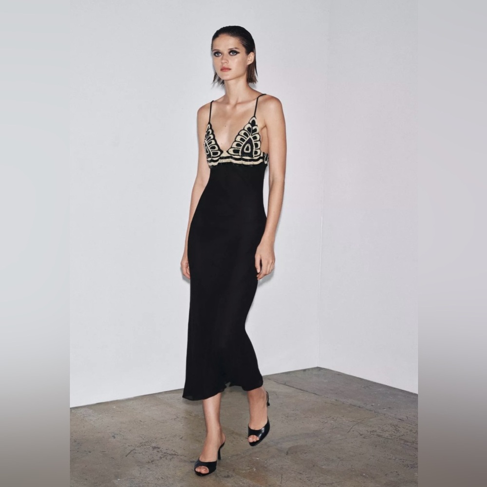 ZARA beaded strap dress
